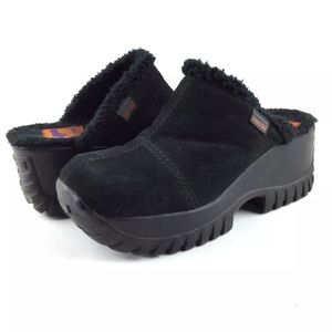 fran nubuck black clogs